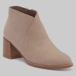 Eileen Fisher Melrose Tan Block Heel Suede Leather Ankle Boots, Size 11